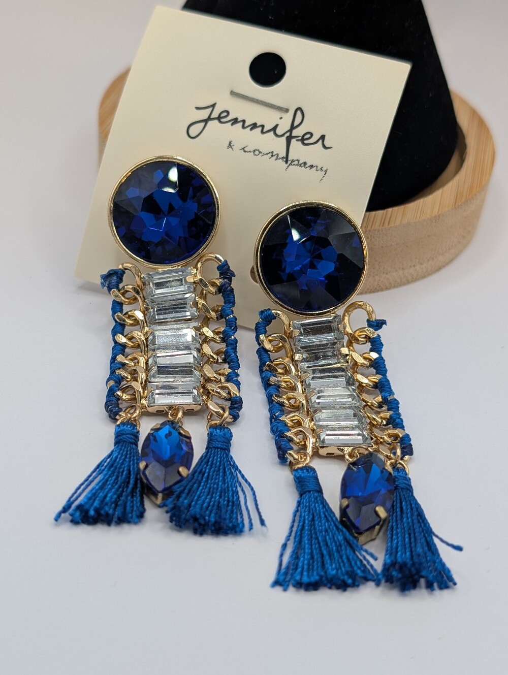 Jennifer Royal Blue Statement Tassel Earrings